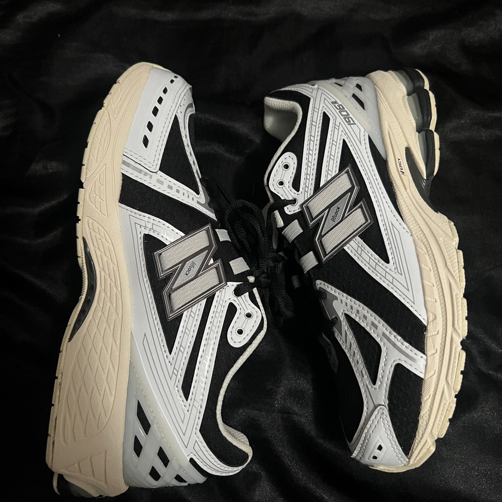 New Balance Athletic Sneakers - Black, White & Cream